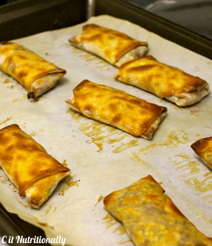 Egg rolls out of oven