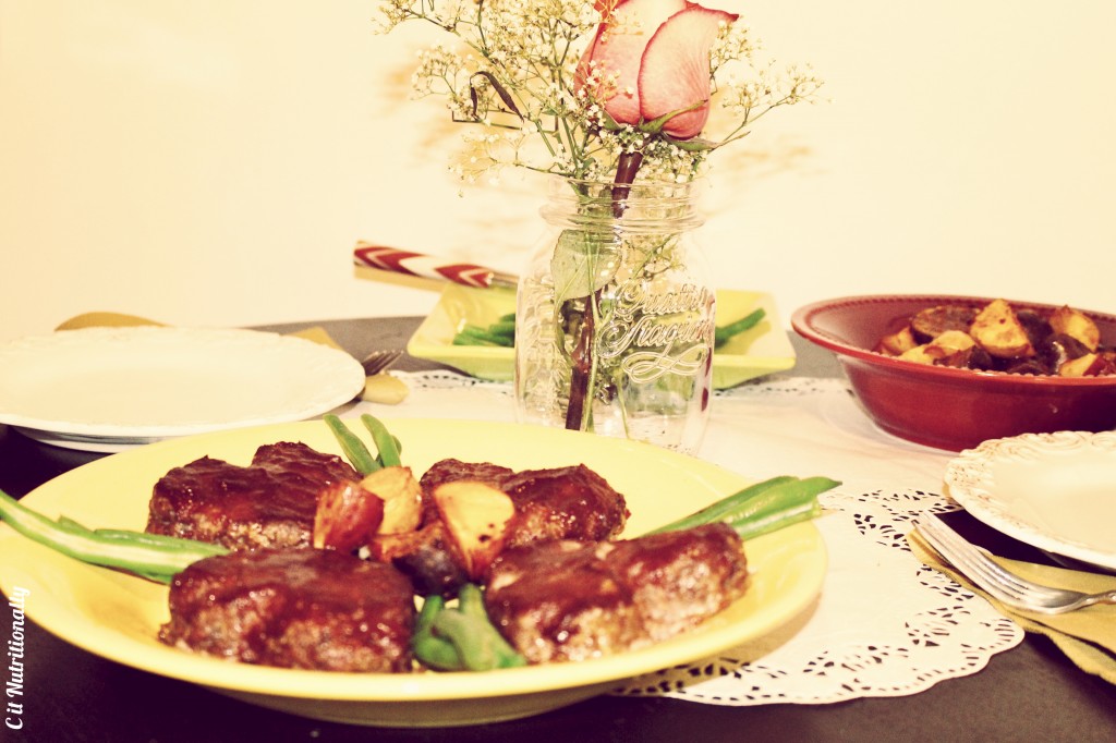 Meatloaf dinner table
