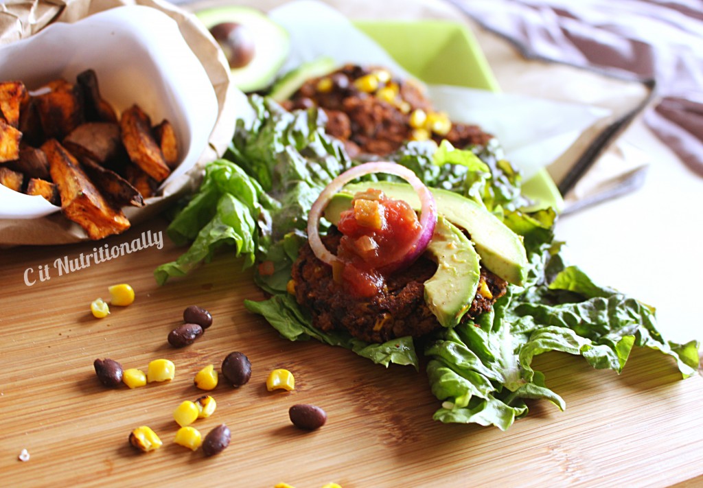 Black Bean Burger with Chili Sweet Potato Fries! | C it Nutritionally #vegan #glutenfree #healthyeating