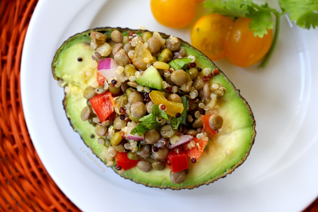 Mung Bean, Quinoa, & Lentil Salad Stuffed Avocado | C it Nutritionally