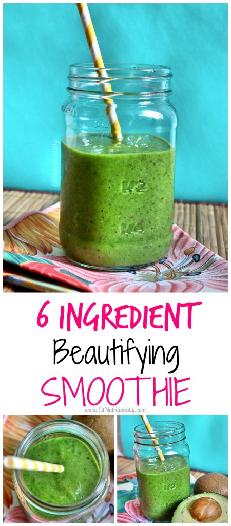 In just 6 ingredients you can feel like you're on a tropical vacation and get that glowing skin too with this beautifying smoothie! Vegan, gluten free, grain free, nut free, 100% healthy! | C it Nutritionally
