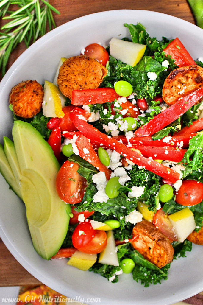 Fall-Inspired Mediterranean Kale Salad | C it Nutritionally