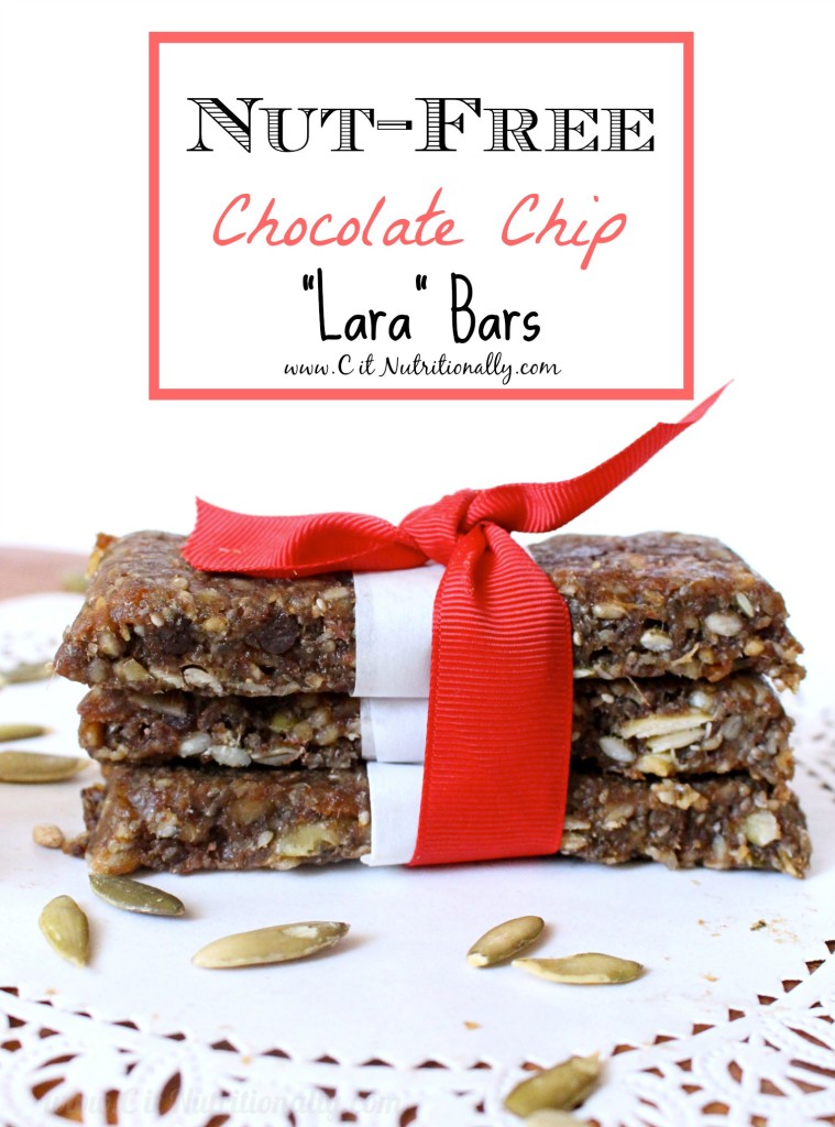 Nut Free Chocolate Chip Lara Bars | C it Nutritionally #vegan #glutenfree #grainfree #paleo #dairyfree