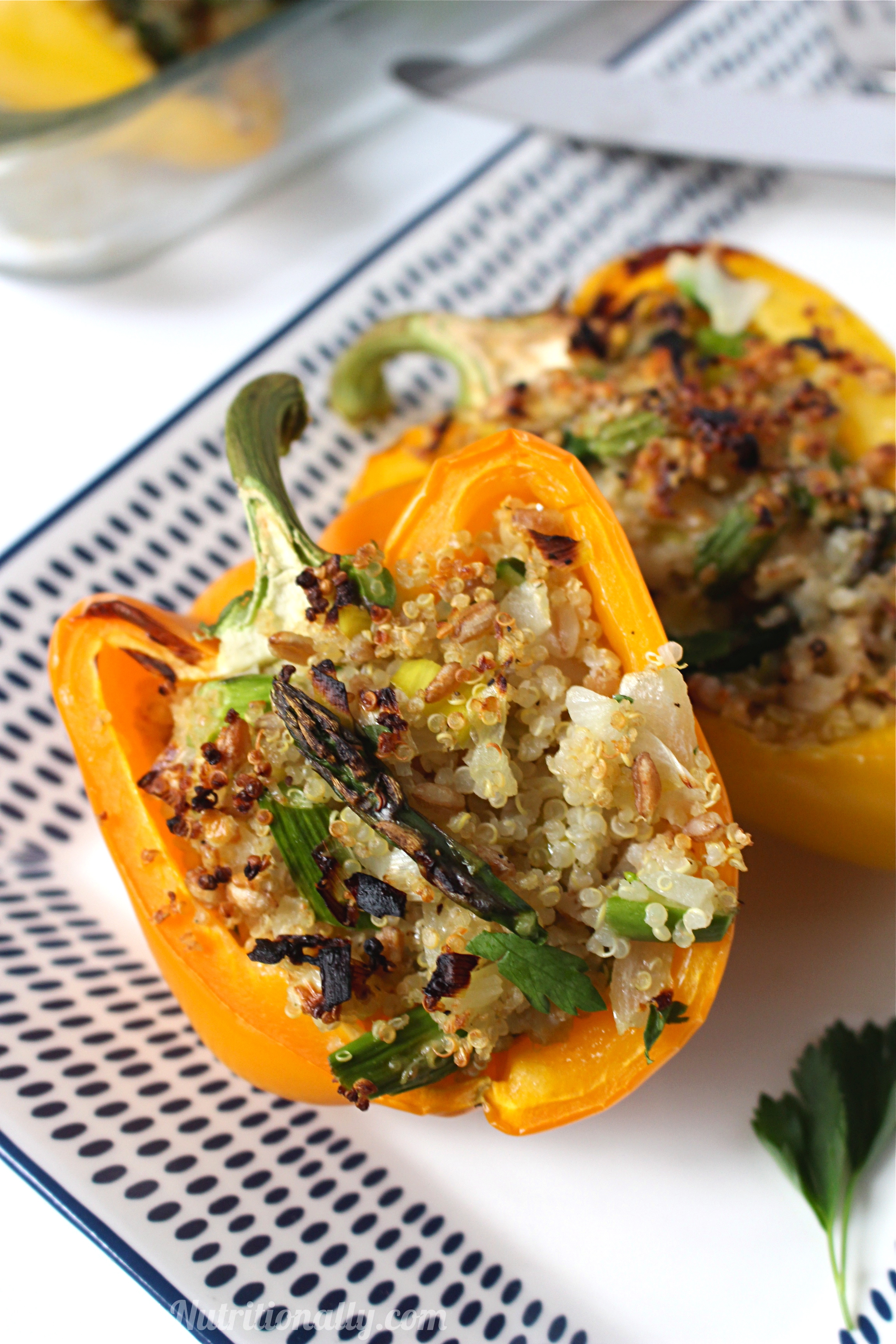 Spring Quinoa Stuffed Peppers - Chelsey Amer