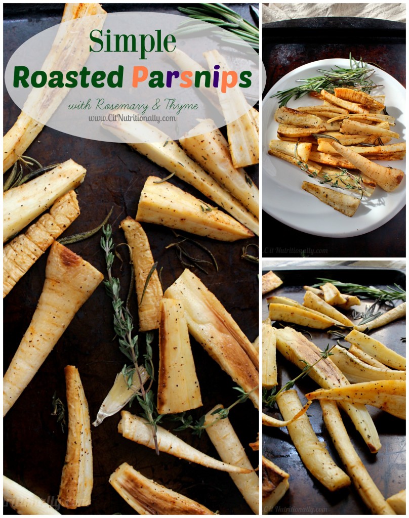 Simple Roasted Parsnips with Rosemary and Thyme | C it Nutritionally #glutenfree #grainfree #vegan #thanksgiving