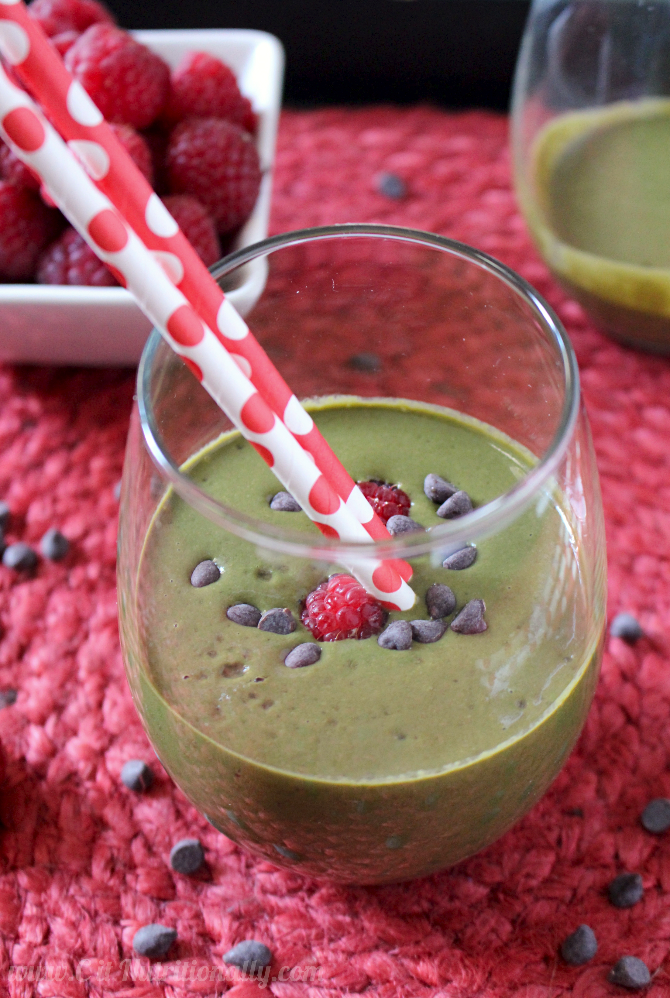 Chocolate Raspberry Green Smoothie | C it Nutritionally #vegan #glutenfree