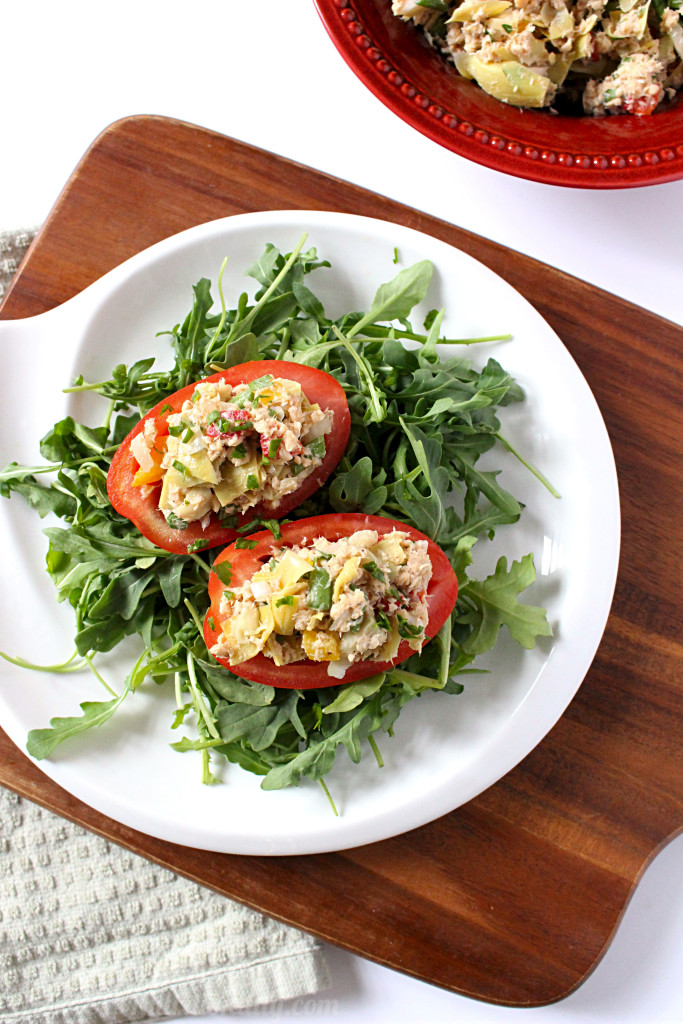 Mediterranean Salmon Salad Stuffed Tomatoes | C it Nutritionally