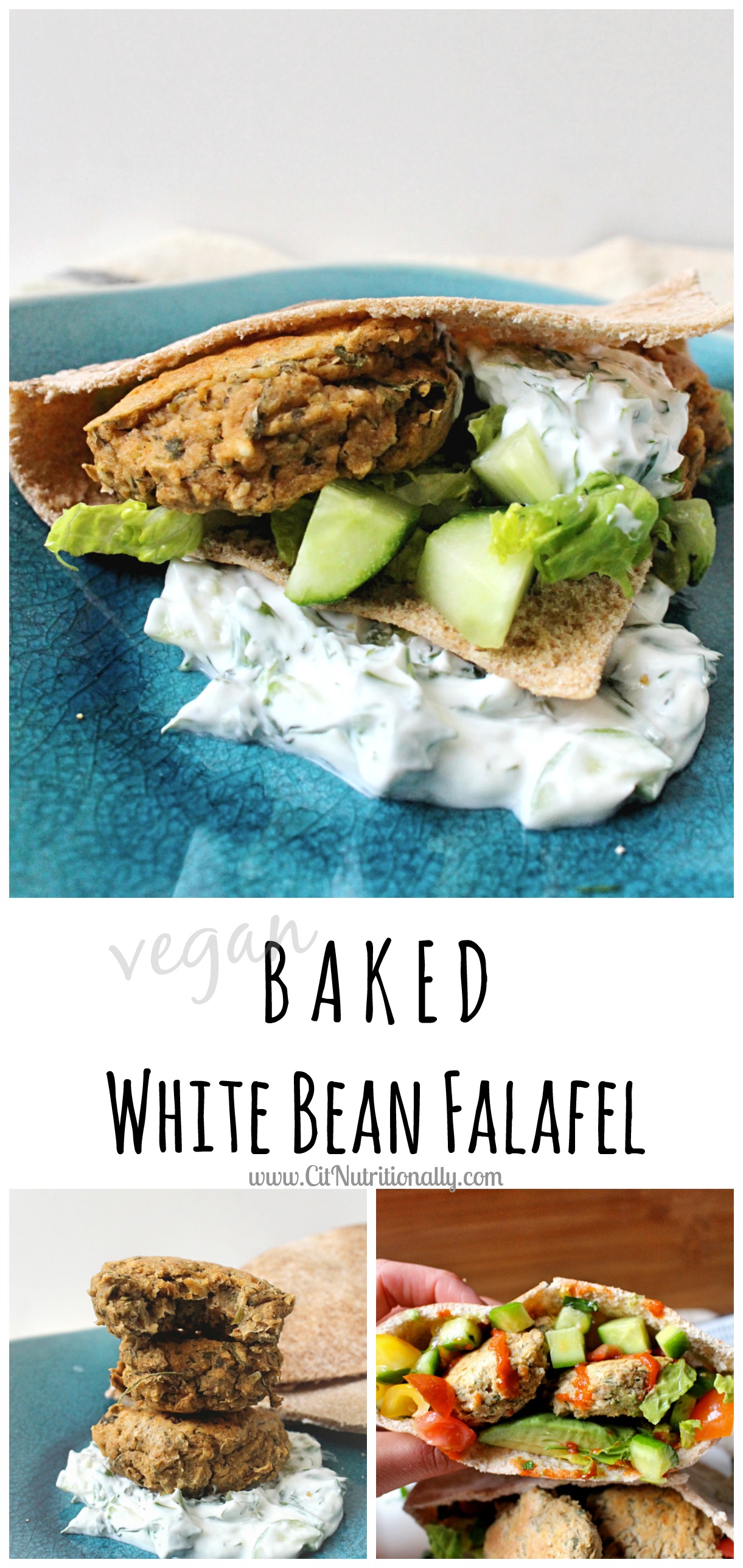 Baked White Bean Falafel | C it Nutritionally #vegan #sesamefree #dairyfree