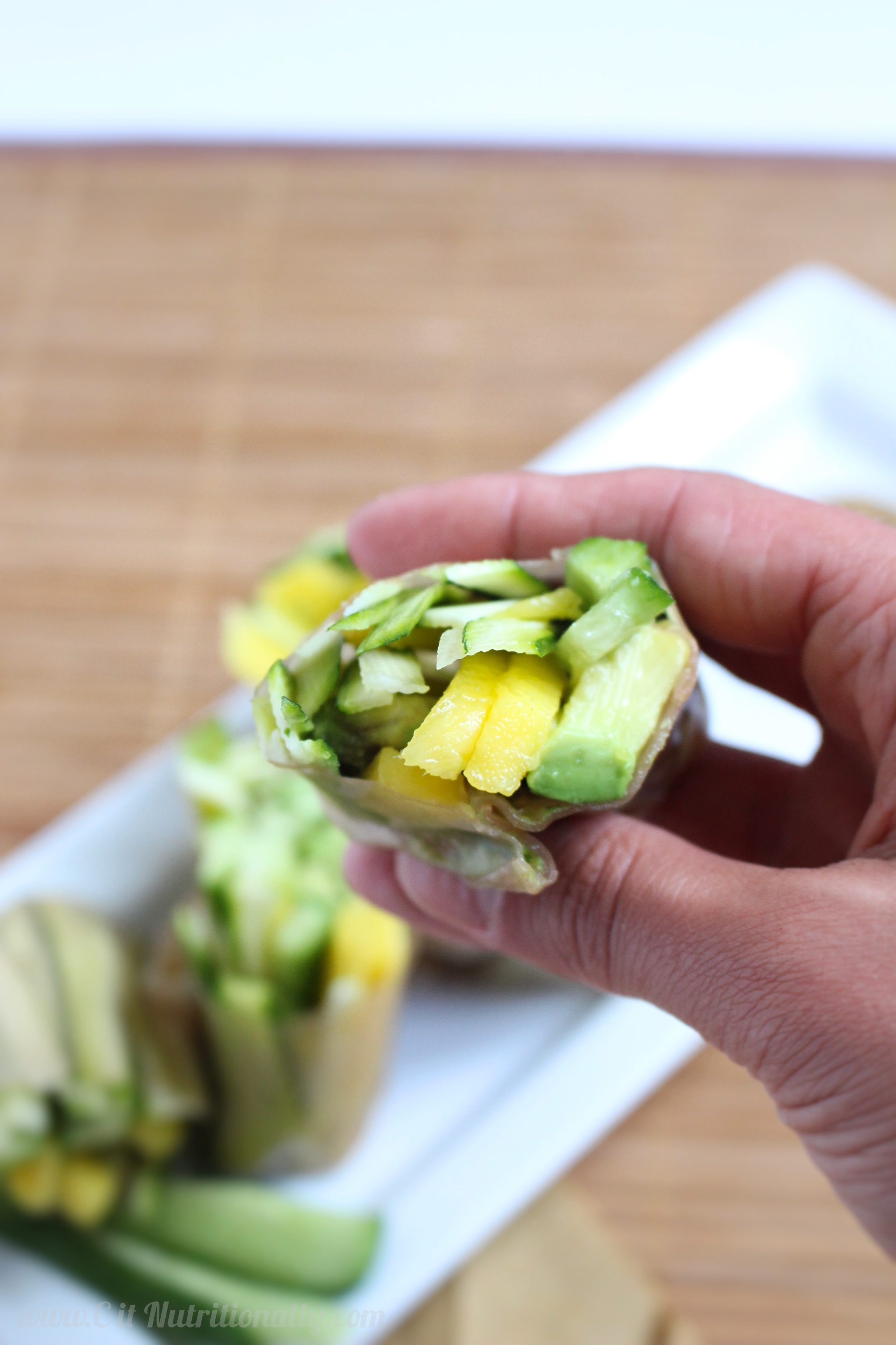 Mango, Cucumber & Zucchini Summer Rolls with Sunflower Seed Dipping Sauce | C it Nutritionally