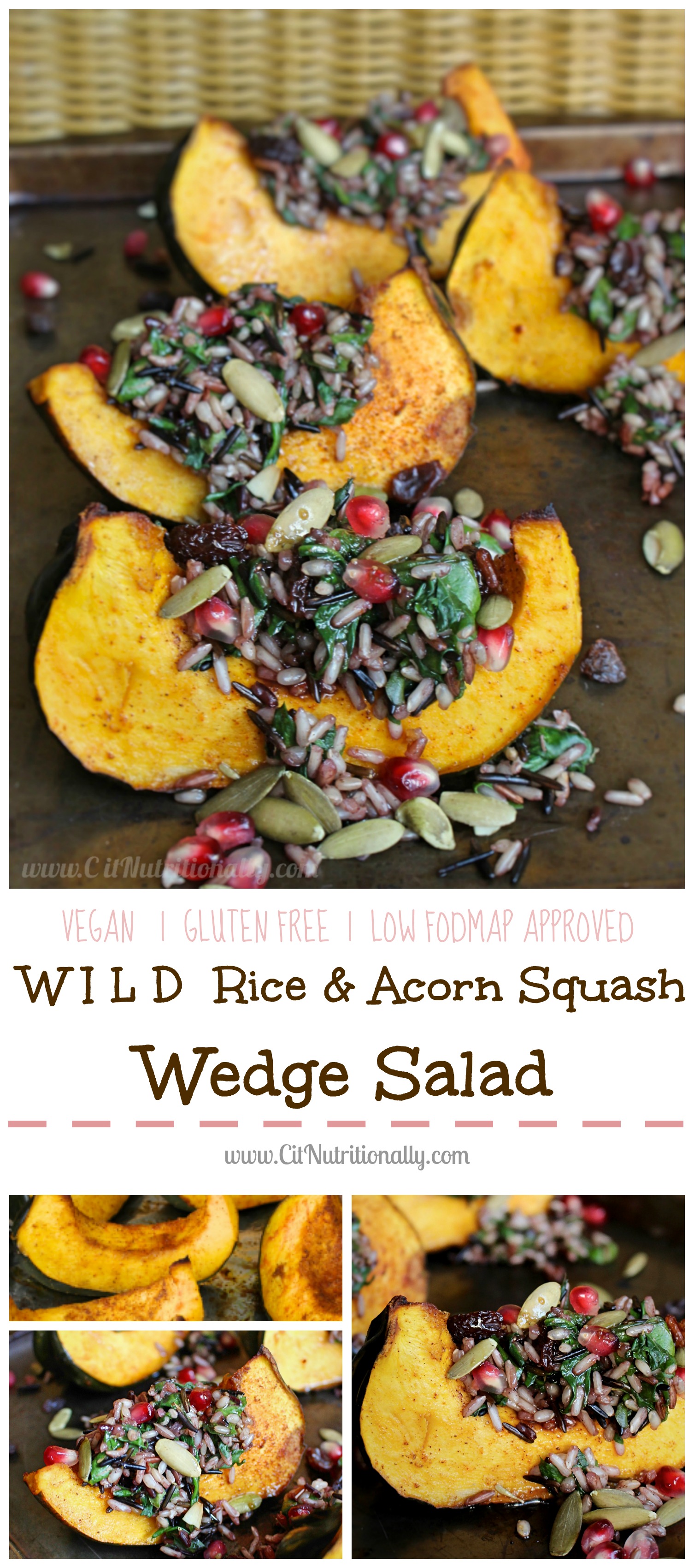 Wild Rice and Acorn Squash Wedge Salad | C it Nutritionally #vegan #glutenfree #nutfree #peanutfree