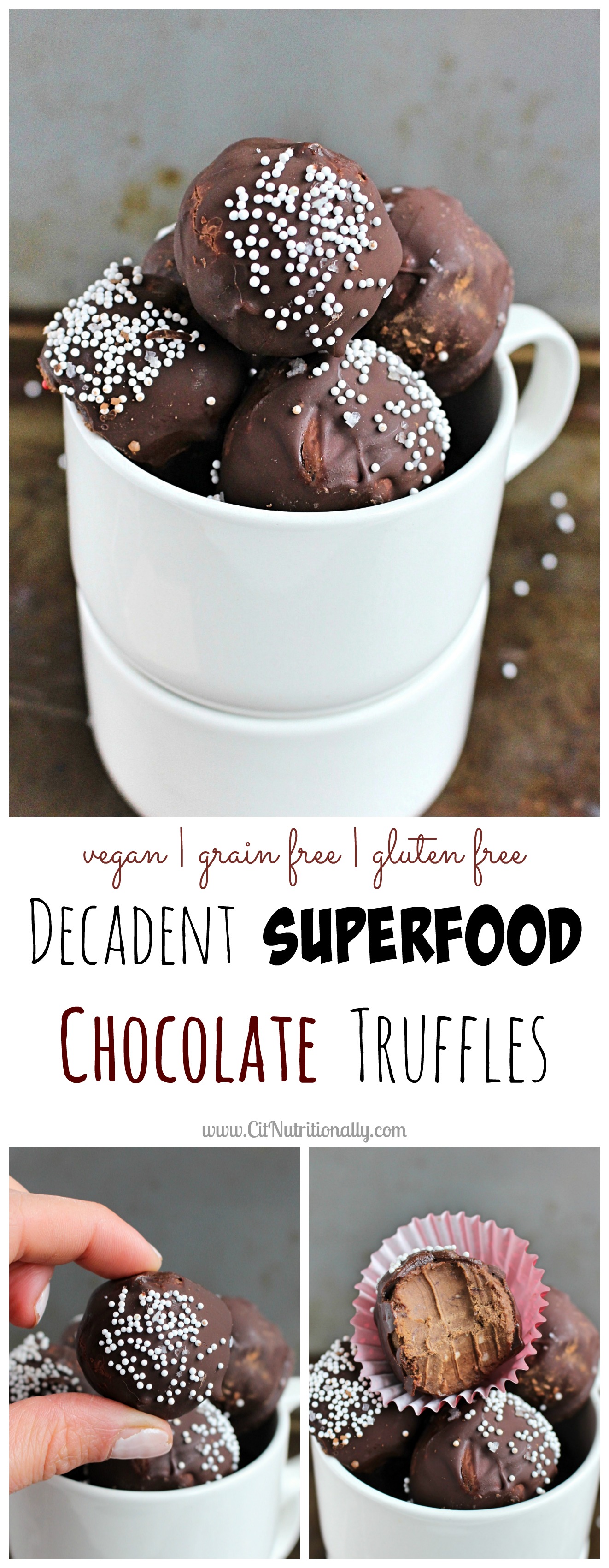 Nut Free Decadent Superfood Chocolate Truffles {Frugal Friday Week 7} | C it Nutritionally Gluten free. Grain free. Vegan.