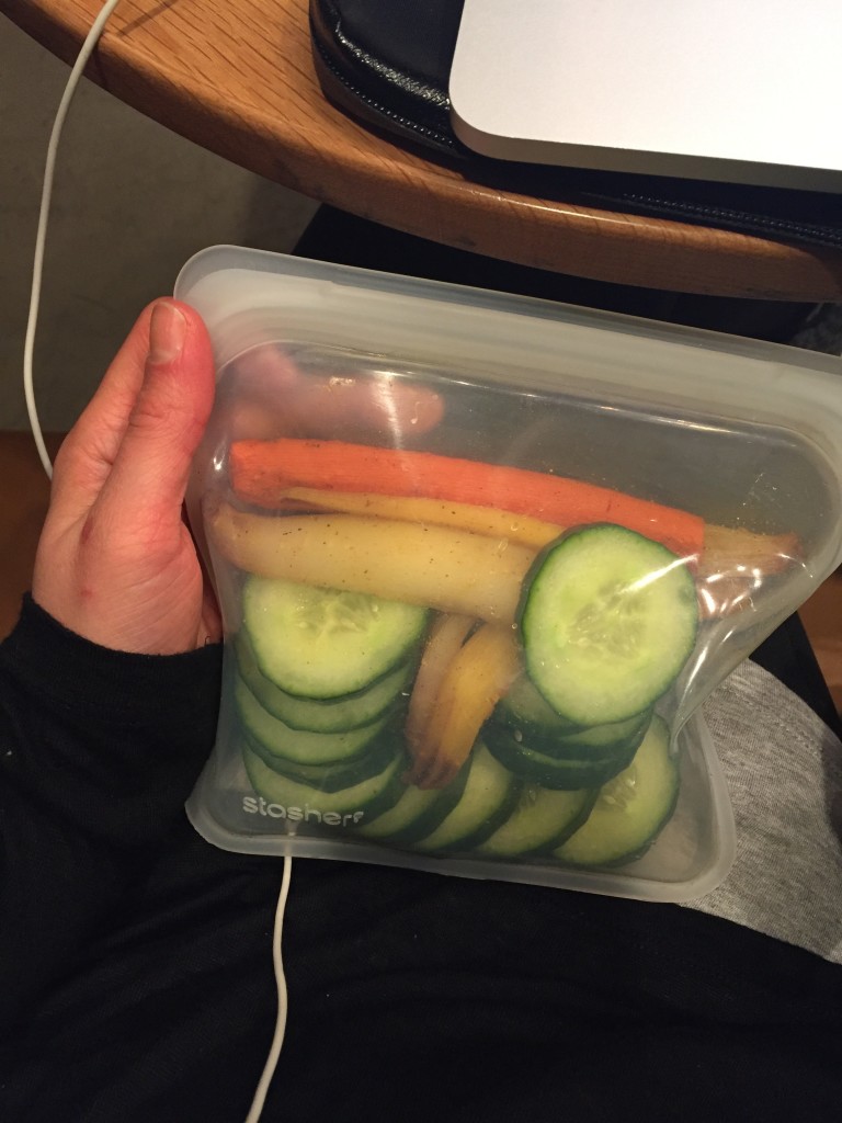 Snack time... Cucumber slices + roasted carrots in my Stasher Bag! What I Ate Wednesday 50 | C it Nutritionally