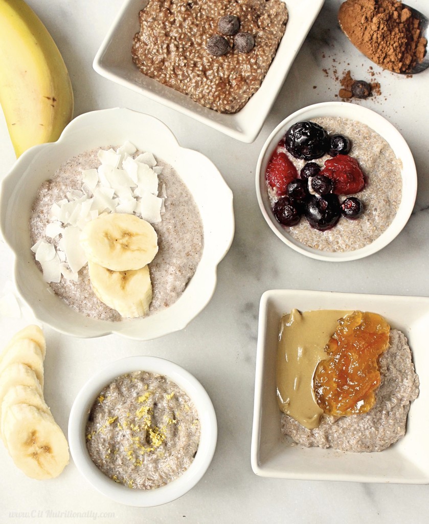 Basic Chia Pudding is one of my go-to breakfasts or snacks, especially when I’m trying to cut my added sugar intake. It’s full of fiber, protein and healthy fats that keep me full for hours. Try these 4 variations and your taste buds will thank you! Vegan, Gluten free, Grain free, Dairy free, Nut free, No added sugar | Basic Chia Pudding, 4 Ways + Video! | C it Nutritionally 