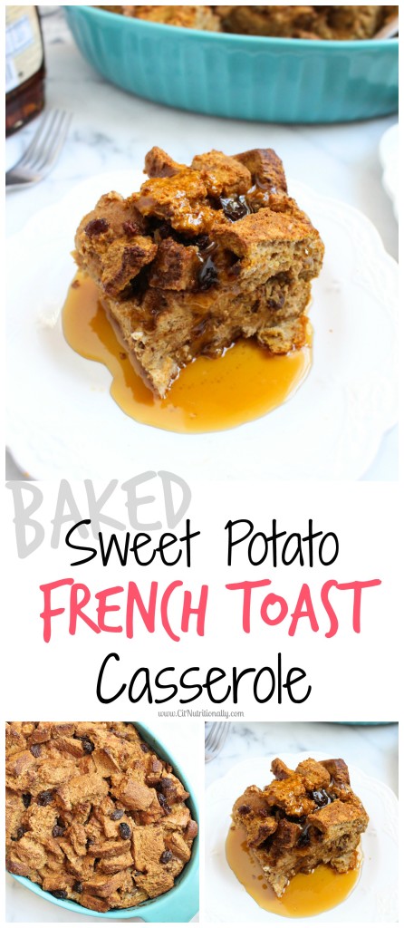 Spring clean your pantry and make this Baked Sweet Potato French Toast Casserole that is full of whole grains, ingredients you likely have on hand and makes for the most delicious brunch ever! Vegetarian, Dairy free, Nut free, Peanut free Baked Sweet Potato French Toast Casserole | C it Nutritionally