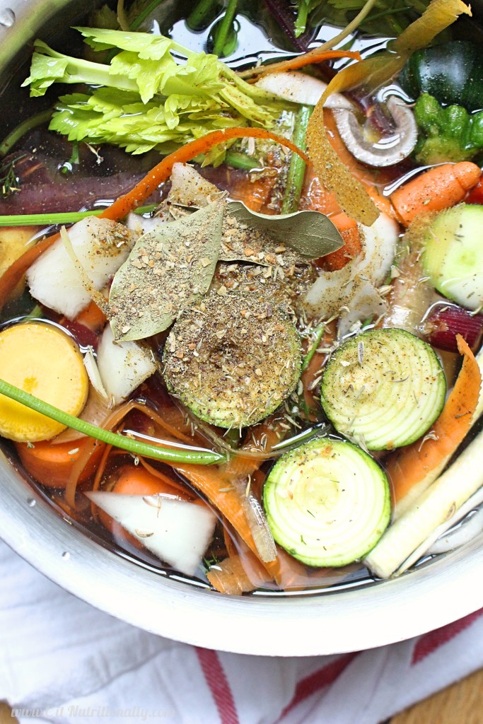 No Waste Homemade Vegetable Broth | C it Nutritionally Use up scraps and make a delicious homemade vegetable broth at the same time! This flexible recipe is perfect to let simmer while you take care of other food prep or things around the house! 