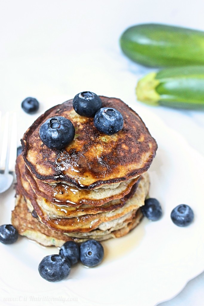 Grain Free Zucchini Bread Pancakes | C it Nutritionally Enjoy a fluffy stack of Grain Free Zucchini Bread Pancakes that are easy to whip together at a moment's notice! Nut Free | Dairy Free | Grain Free | Gluten Free