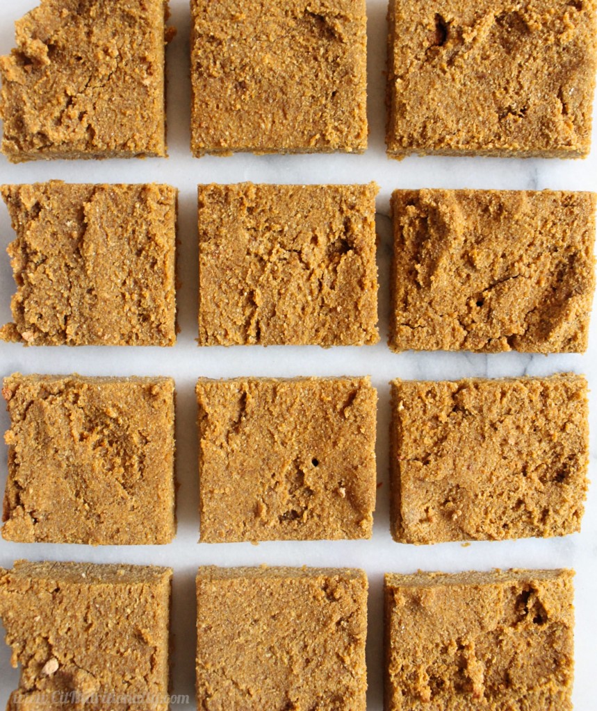 Gluten Free Chai-Spiced Pumpkin Blondies | C it Nutritionally Gooey, flavorful, chai-spiced pumpkin blondies that just so happen to appeal to all food allergies?! Yes, please! Grab a square that just so happen to be gluten free and vegan, but taste all kind of deliciousness! Nut Free, Gluten Free, Grain Free, Egg Free, Dairy Free, Soy Free; Contains coconut