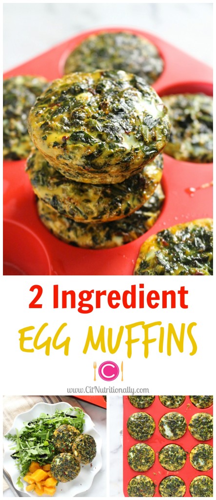 2 Ingredient Egg Muffins | C it Nutritionally by Chelsey Amer, MS, RDN Make breakfast the easiest meal of the day with these 2 Ingredient Egg Muffins -- full of protein and fiber to keep you full all morning long! Gluten Free, Dairy Free, Nut Free, Soy Free, Grain Free