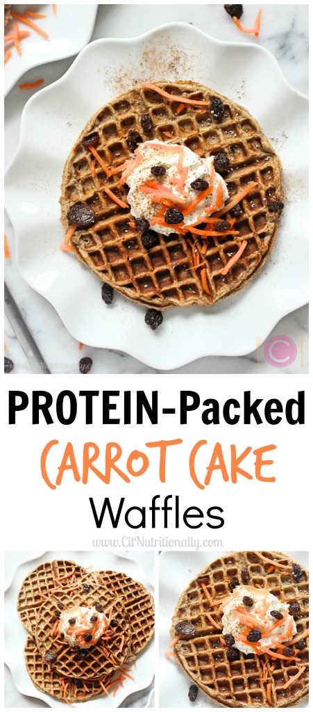 Carrot Cake Blender Waffles | C it Nutritionally by Chelsey Amer, MS, RDN, CDN