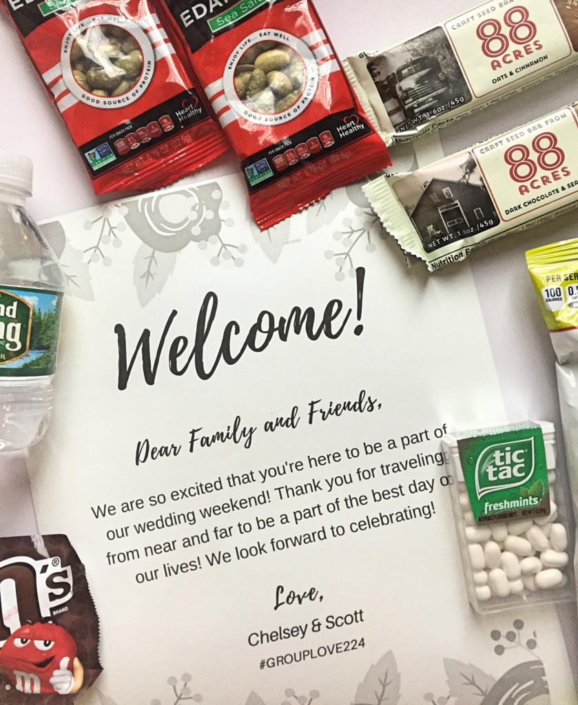 A Look Inside Our Wedding Welcome Bags | C it Nutritionally by Chelsey Amer, MS, RDN, CDN As many of you know, I recently got married! I’m excited to share some special highlights from our big day over the next few weeks, including a sneak peek into our wedding welcome bags! 
