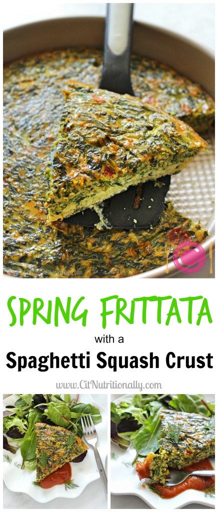 Spaghetti Squash Crusted Spring Frittata | C it Nutritionally by Chelsey Amer, MS, RDN, CDN Elevate your classic frittata with a special spaghetti squash crust for a veggie-packed brunch that's just as delicious as it is nutritious! Meet my Spaghetti Squash Crusted Spring Frittata… Vegetarian, Dairy Free, Gluten Free, Soy Free, Nut Free