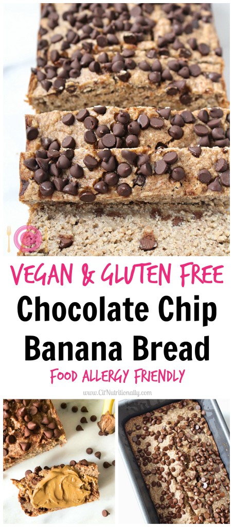 Vegan Chocolate Chip Banana Bread | C it Nutritionally by Chelsey Amer, MS, RDN, CDN