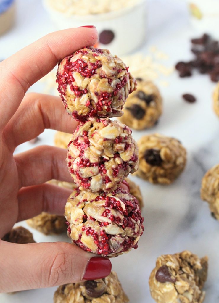 No Bake SunButter Oatmeal Bites - 3 Ways | C it Nutritionally by Chelsey Amer, MS, RDN, CDN Enjoy these easy to make No Bake SunButter Oatmeal Bites you can make in minutes as a grab and go snack, lunchbox treat, or on the go breakfast - 100% food allergy friendly! Tree Nut Free, Peanut Free, Gluten Free, Dairy Free, Soy Free, Egg Free