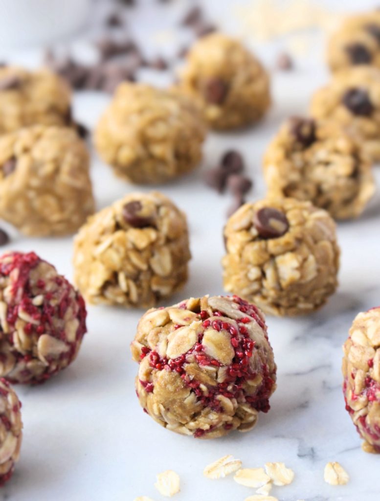 No Bake SunButter Oatmeal Bites - 3 Ways | C it Nutritionally by Chelsey Amer, MS, RDN, CDN Enjoy these easy to make No Bake SunButter Oatmeal Bites you can make in minutes as a grab and go snack, lunchbox treat, or on the go breakfast - 100% food allergy friendly! Tree Nut Free, Peanut Free, Gluten Free, Dairy Free, Soy Free, Egg Free