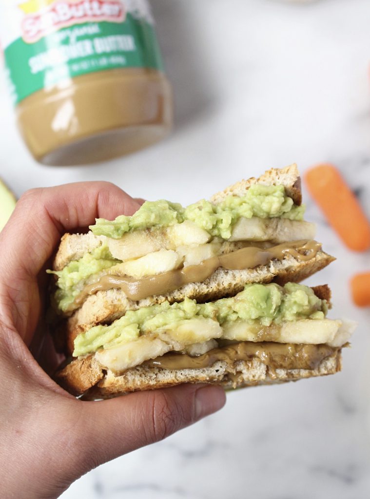 SunButter, Banana, and Avocado Sandwich [AD] | C it Nutritionally by Chelsey Amer, MS, RDN, CDN Revamp lunchtime with your new favorite food allergy friendly SunButter, Banana, and Avocado Sandwich that will satisfy you for hours to come! Nut Free, Peanut Free, Dairy Free, Soy Free, Egg Free, Gluten Free (if needed)