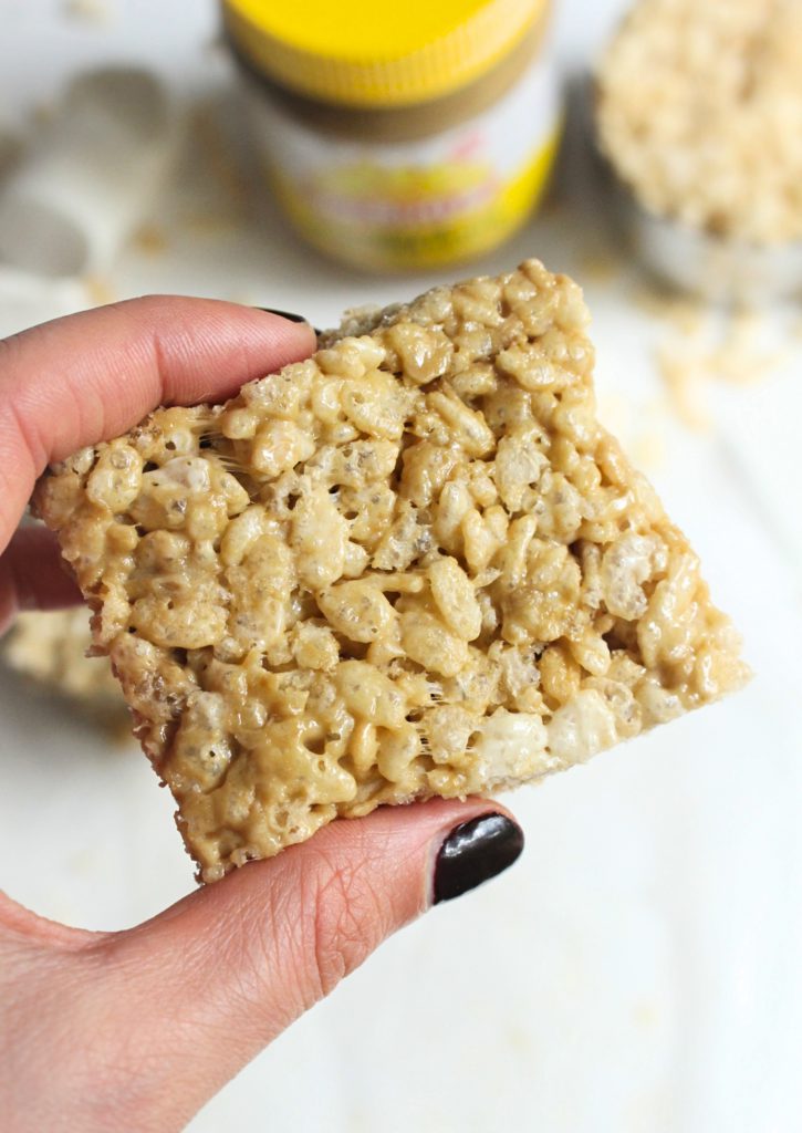 SunButter Rice Krispy Treats by Chelsey Amer, MS, RDN, CDN | Gooey marshmallows, crispy cereal, and creamy SunButter make these SunButter Rice Krispy Treats the ultimate sweet treat for your next party, school bake sale, or just because! Nut Free, Dairy Free, Gluten Free, Soy Free, Vegan option