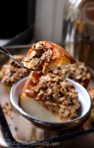 Single Serve Baked Pears with Oatmeal Crumble Topping - Chelsey Amer