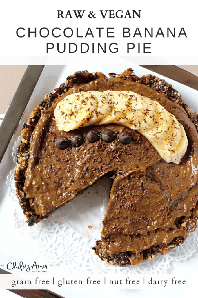 Vegan Chocolate Banana Pudding Pie | chelseyamernutrition.com