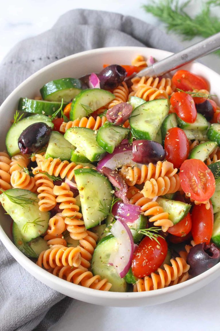 Gluten Free Greek Pasta Salad - Chelsey Amer Recipe