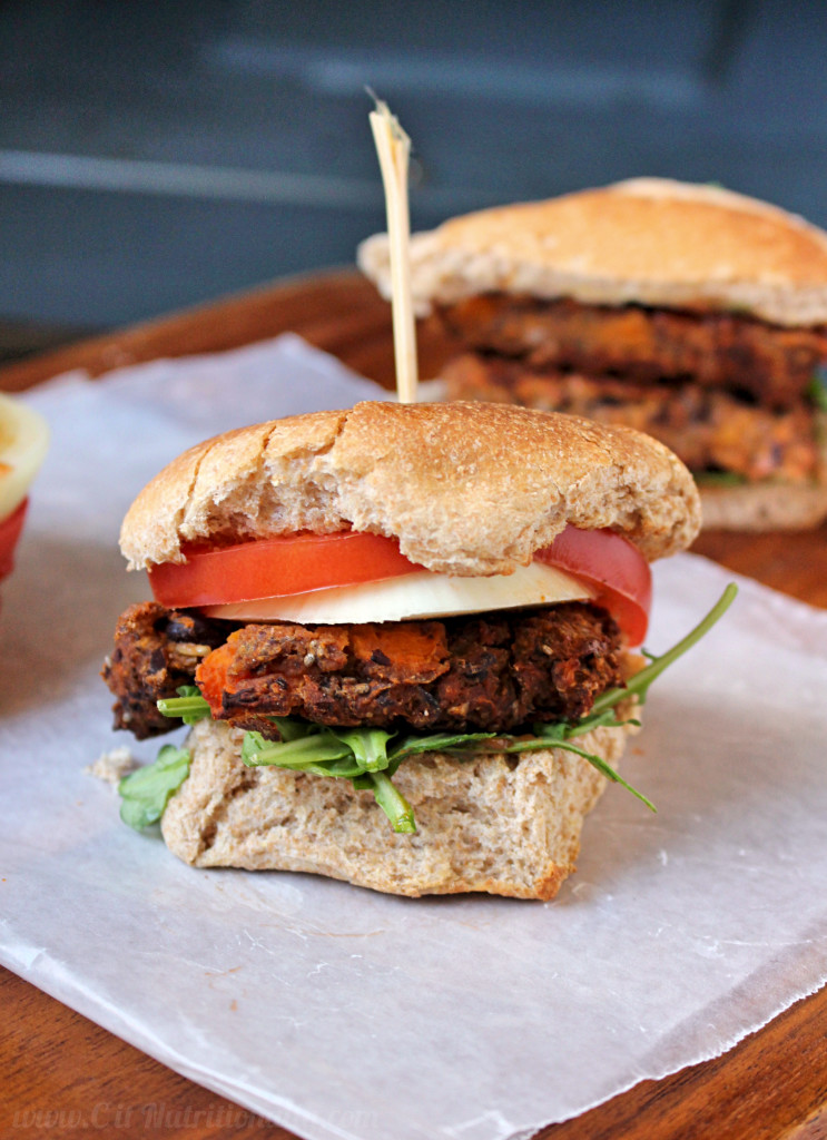 Vegan Black Bean Sweet Potato Burgers - Chelsey Amer