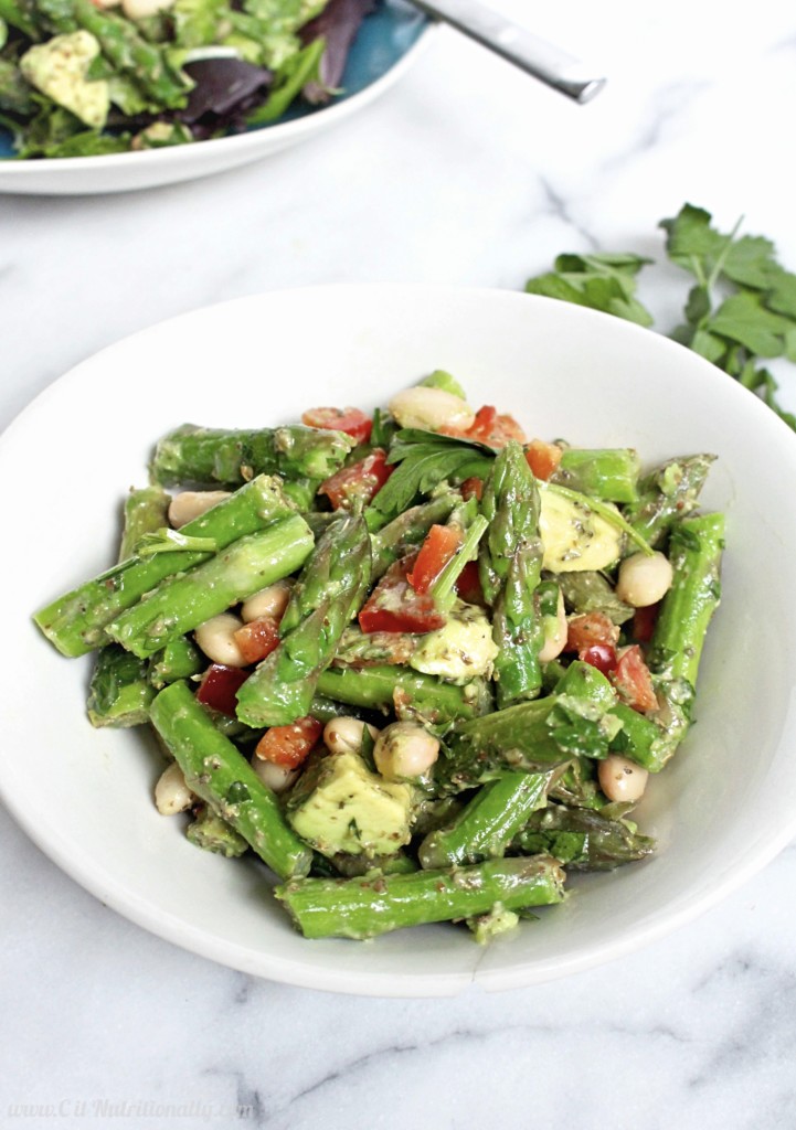 Easy Asparagus White Bean Salad - Chelsey Amer