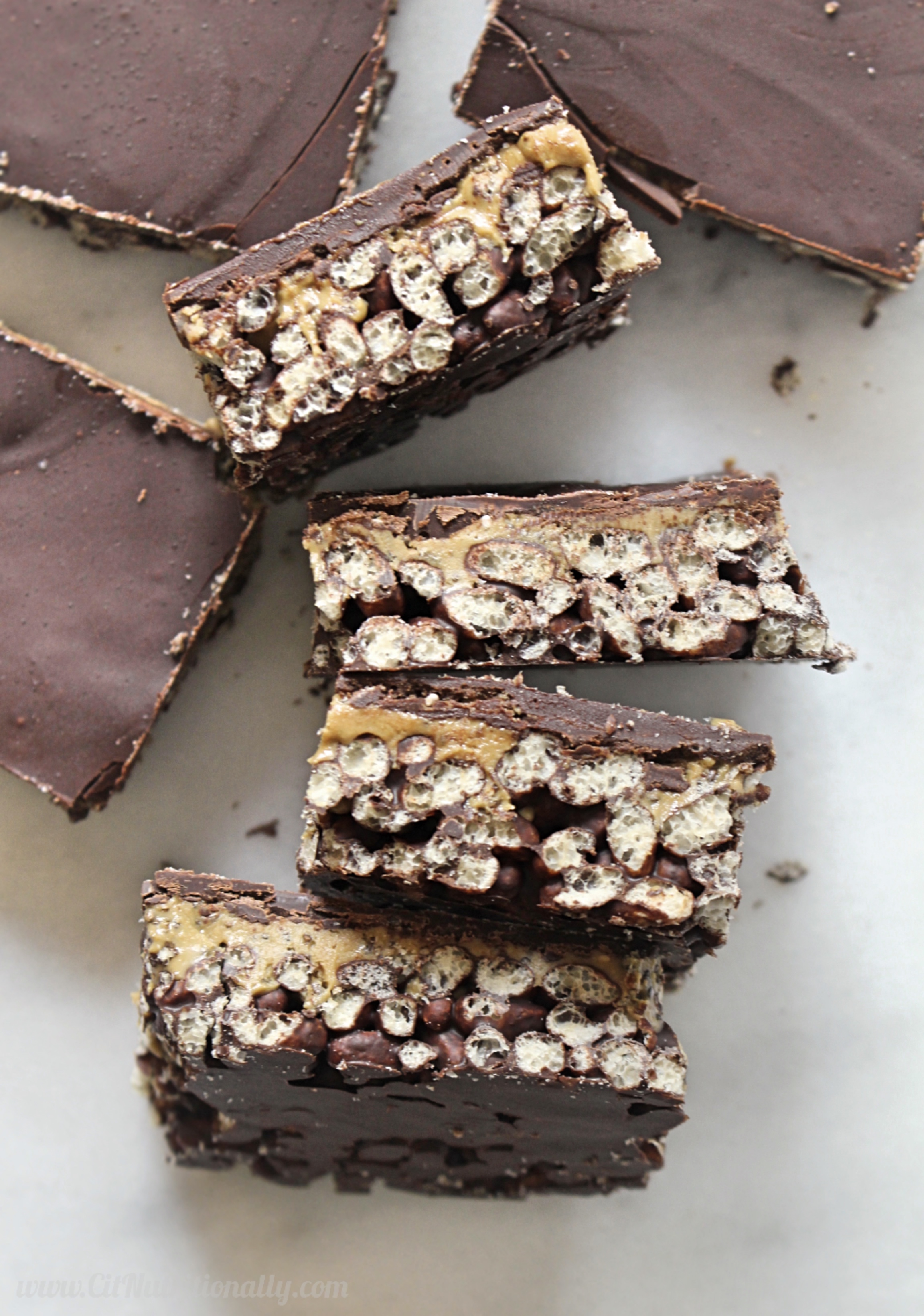 No Bake Crispy Chocolate Bars - Chelsey Amer