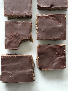 No Bake Chocolate Crunch Bars | C it Nutritionally Chocolatey, crunchy, and the easiest dessert ever, these No Bake Chocolate Crunch Bars are a delicious treat or gift! Nut Free, Gluten Free, Dairy Free, Soy Free