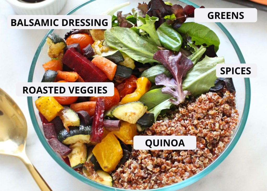 INGREDIENTS for Roasted Veggie Quinoa Salad
