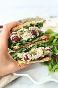 Healthy Tuna Salad With Cranberries | C it Nutritionally by Chelsey Amer MS, RDN, CDN Enjoy this Healthy Tuna Salad With Cranberries for a protein-packed lunch, perfect as we ease into fall! Gluten Free, Nut Free, Soy Free, Dairy Free #lowcarb #healthylunch #glutenfree