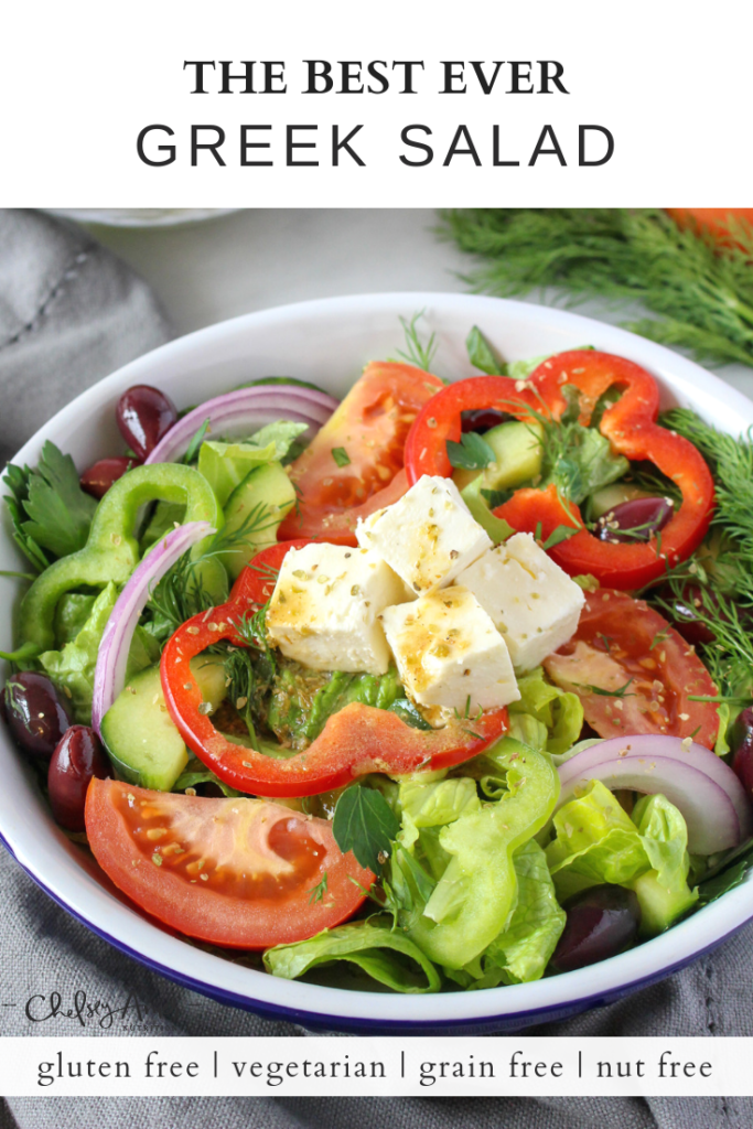 The Best Greek Salad with Red Wine Vinaigrette | chelseyamernutrition.com