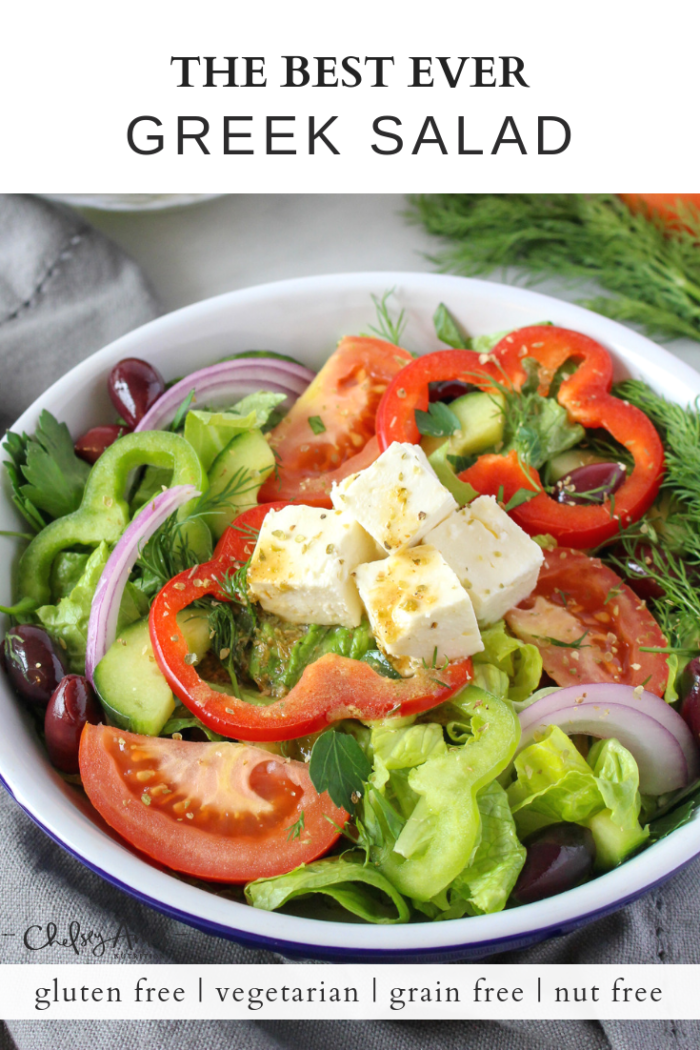 The Best Greek Salad with Red Wine Vinaigrette - Chelsey Amer