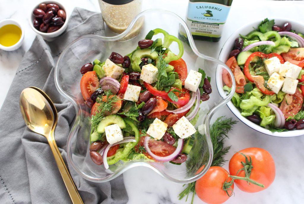 The Best Greek Salad with Red Wine Vinaigrette