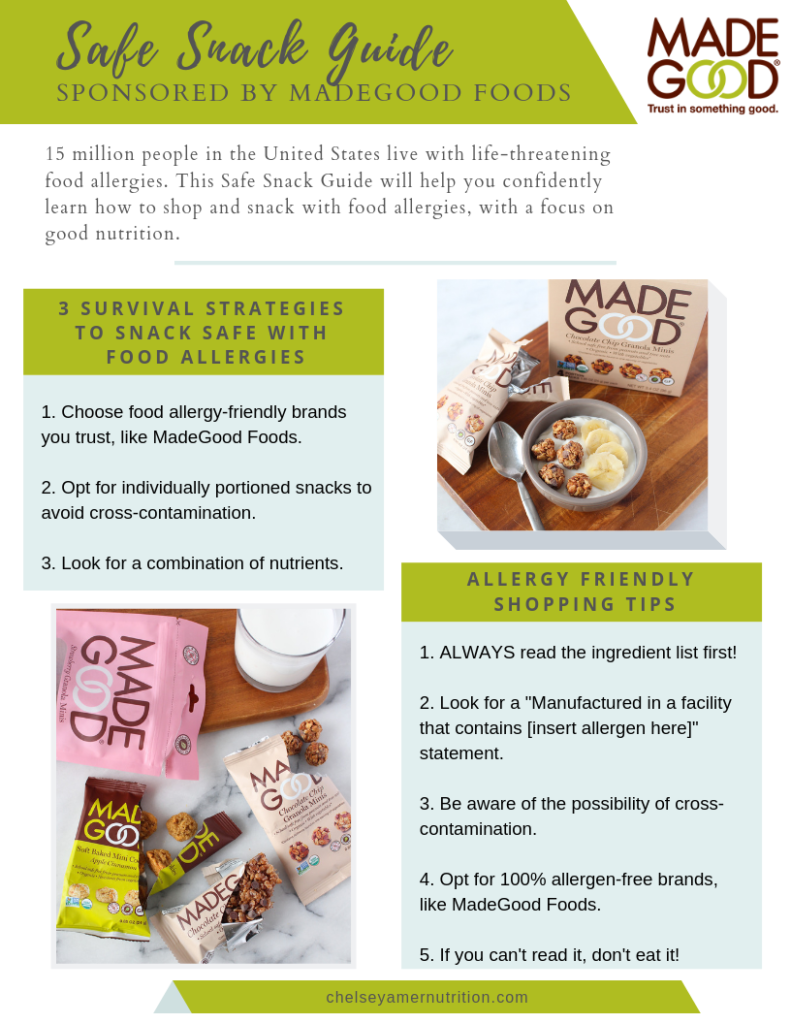 Safe Snack Guide with MadeGood Foods | chelseyamernutrition.com