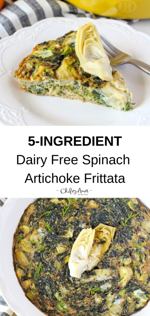 5-Ingredient Dairy Free Spinach Artichoke Frittata