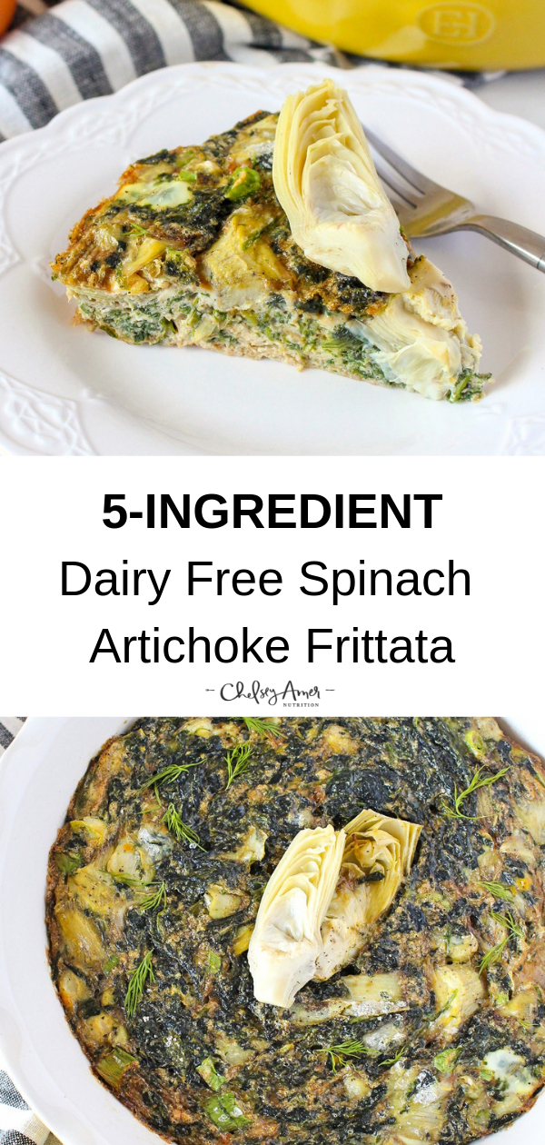 5-Ingredient Dairy Free Spinach Artichoke Frittata - Chelsey Amer