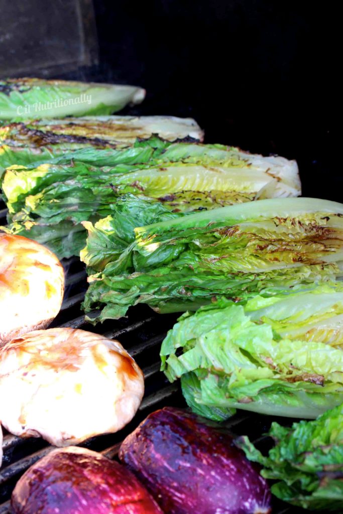 Romaine hearts on the grill