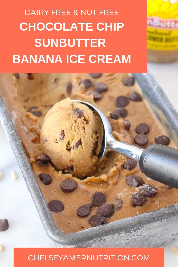 Chocolate Chip SunButter Banana Ice Cream - Chelsey Amer