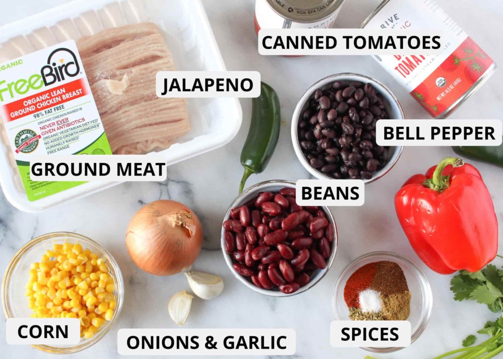 Ingredients for DIY Chili Bar