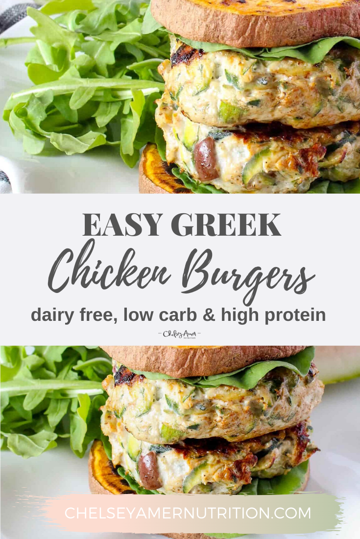 Healthy Greek Chicken Burgers - Chelsey Amer