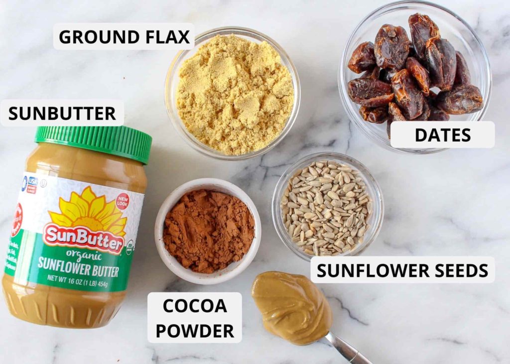 Ingredients for nut free energy bars